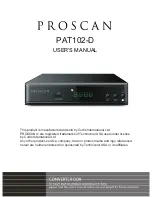 Preview for 1 page of ProScan PAT102-D User Manual