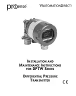 Prosense AUTOMATIONDIRECT DPTW Series Installation And Maintenance Instructions Manual предпросмотр