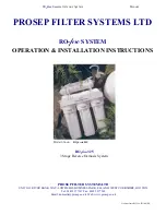 PROSEP FILTER SYSTEMS RO-pro-325 Operation & Installation Instruction Manual предпросмотр