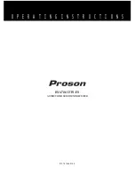 Preview for 50 page of Proson RV4700 -ES Operating Instructions Manual