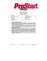 Preview for 1 page of ProStart CT-1010 User Manual