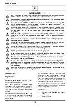 Preview for 12 page of Protector Phantom PPR2000 Operating And Maintenance Instructions Manual