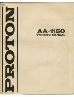 Proton AA-1150 Owner'S Manual предпросмотр