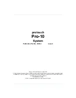 Предварительный просмотр 2 страницы Protouch protouch Pro-10 system Operator'S Manual