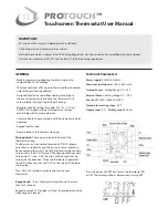 Protouch Touchscreen Thermostat User Manual preview