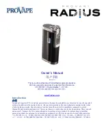 Provape Provari Radius Owner'S Manual preview