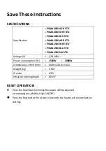 Preview for 4 page of Provida Varme PVMA1500 AGR STD Safety Instructions And Operating Manual