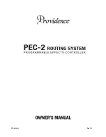 Preview for 1 page of Providence PEC-2 Owner'S Manual