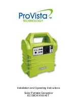 ProVista Technology ECOBOXX160 Installation And Operating Instructions Manual preview