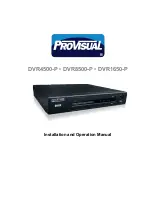 Предварительный просмотр 1 страницы ProVisual DVR1650-P Installation And Operation Manual