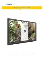 Prowise EntryLine UHD series Manual preview