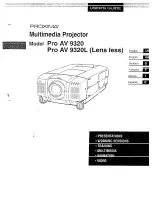 Preview for 1 page of Proxima Pro AV 9320 User Manual