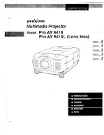 Preview for 1 page of Proxima Pro AV 9410L User Manual