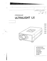 Proxima Ultralight LX User Manual preview