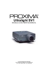 Proxima Ultralight SV1 Service Manual preview