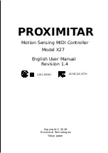 Preview for 1 page of Proximitar X27 User Manual