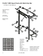 Предварительный просмотр 2 страницы PRx Performance Profile 90" Squat Rack with Multi-Grip Bar Install Instructions Manual