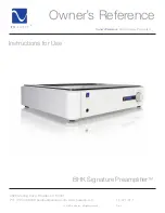 Предварительный просмотр 1 страницы PS Audio BHK Signature Preamplifier Instructions For Use Manual