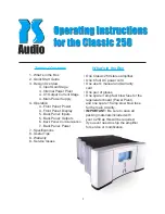 Preview for 1 page of PS Audio Classis 250 Operating Instructions Manual