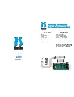 PS Audio Multichannel Card Manual предпросмотр