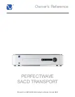 Предварительный просмотр 1 страницы PS Audio PerfectWave SACD Transport Owner'S Reference Manual