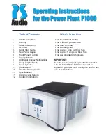 PS Audio Power Plant P1000 Operation Manual preview