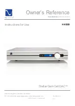 PS Audio Stellar Gain Cell DAC Owner'S Reference Manual preview