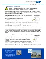 Предварительный просмотр 4 страницы PS Automation PSQ 103-AMS Operating Instructions