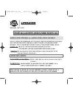 PSA Lifesaver LIF5000 Installation And User Manual preview