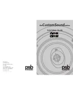 Preview for 1 page of PSB CustomSound CW160R Installation Manual