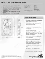 Preview for 2 page of PSB CustomSound CW363 Specifications