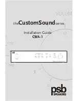 Preview for 1 page of PSB CWA-1 Installation Manual