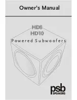 Preview for 1 page of PSB HD10 Owner'S Manual