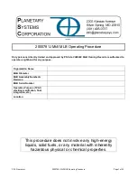 Предварительный просмотр 1 страницы PSC 2000781J MkII MLB Operating Procedure