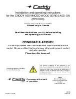 PSG CADDY ADVANCED PF01020 Installation And Operating Instructions Manual preview