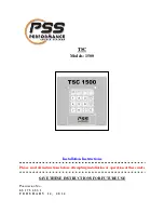 Preview for 1 page of PSS TSC 1500 Installation Instructions Manual