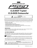 Предварительный просмотр 3 страницы PSSO CLS-100S SUB User Manual