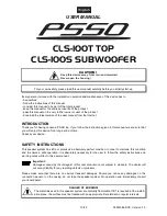 Предварительный просмотр 13 страницы PSSO CLS-100S SUB User Manual