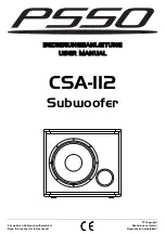 Предварительный просмотр 1 страницы PSSO CSA-112 User Manual