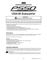 Preview for 3 page of PSSO CSA-115 User Manual