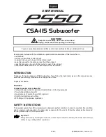 Preview for 12 page of PSSO CSA-115 User Manual