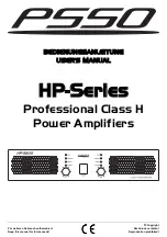 PSSO HP-SERIES User Manual preview