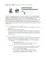 PTC Sigma Tile Quick Start Manual preview