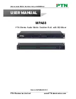 PTN MPA88 User Manual предпросмотр