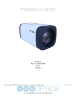 PTZ Optics PT12X-ZCAM User Manual предпросмотр