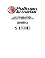 pullman Ermator S 1300H Operation Instructions Manual preview