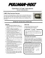 Pullman Holt 390CV Operation & Care Instructions preview