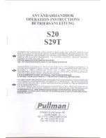 Pullman S20 Operation Instructions preview