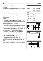 Предварительный просмотр 2 страницы Puls CD10.482 Installation Manual