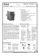 Preview for 2 page of Puls CPS20 Series Manual